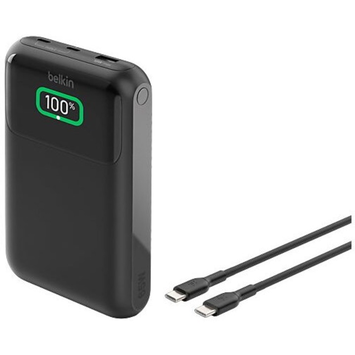Baterie externă Belkin, BPB020BTBK, 20000 mAh, 65 W, 2x USB-C, Negru