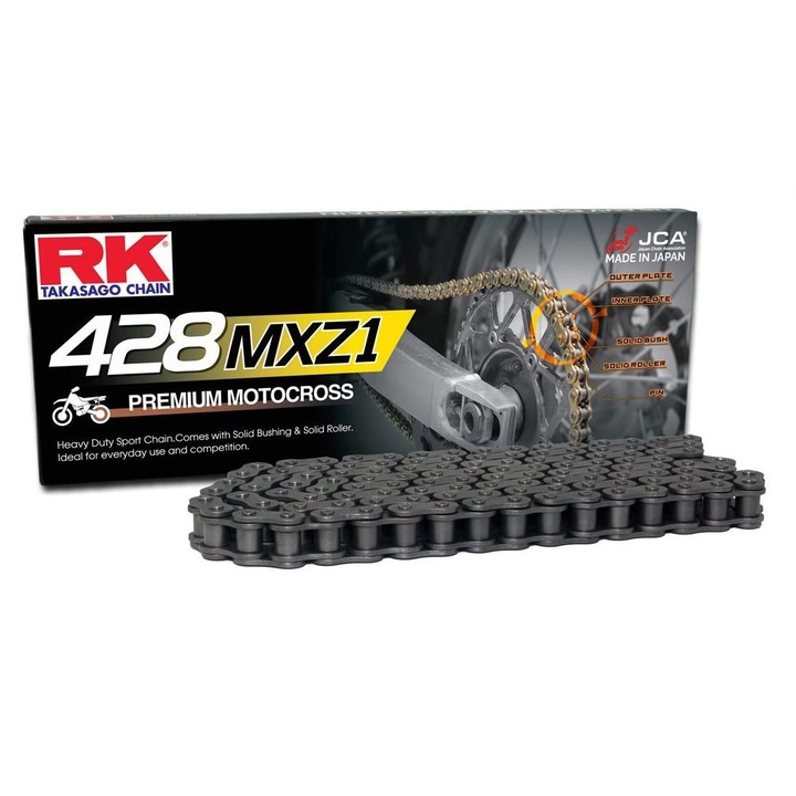 Lanturi bicicleta RK 428MXZ1-136, standard, set, pentru motocross, 150cc