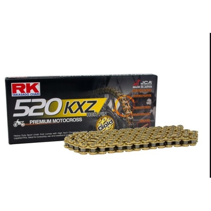 Lanturi bicicleta RK GB520KXZ-120, set, culoare aurie, capacitate pana la 450 CCM