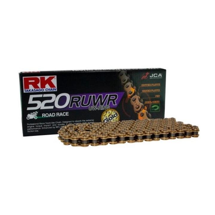 Lanturi bicicleta RK GB520RUWR-122, set, culoare aurie, capacitate pana la 800 CCM, 35,3 KN