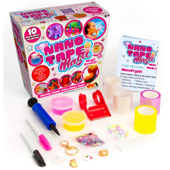 Set creativ Nano Tape Magic Deluxe, 10 proiecte, multicolor, 24x22x11cm