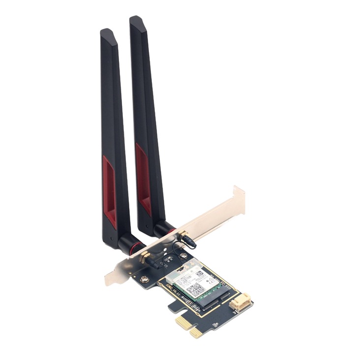 PCI-E WiFi 7 мрежова карта MT7925, Tri-Band 2.4/5/6GHz, 8774Mbps, Bluetooth 5.4, двойни антени 10DB, WPA3, за настолен компютър, RiKbo®