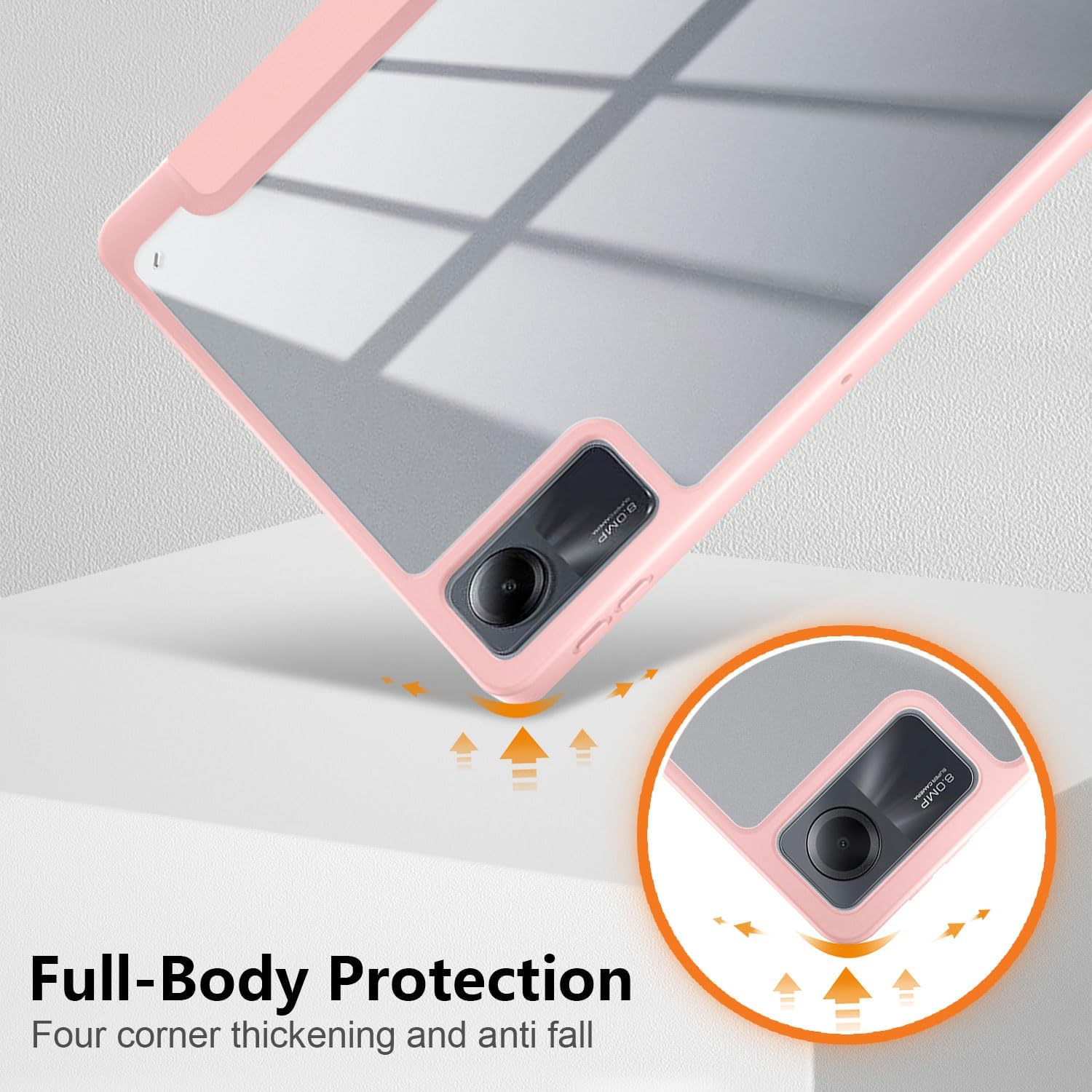 Husa Sigloo pentru Xiaomi Redmi Pad SE 8.7", Slim, Spate Transparent, Roz