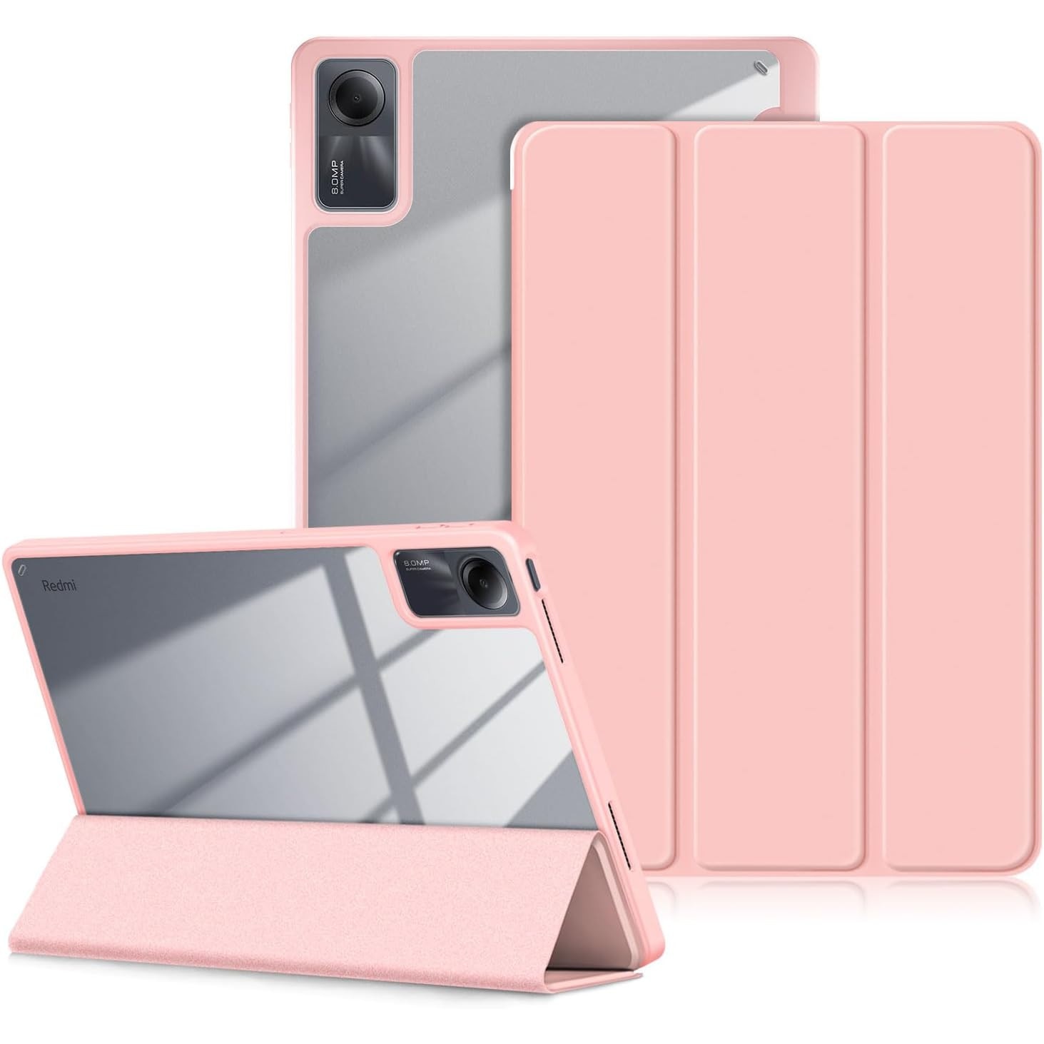 Husa Sigloo pentru Xiaomi Redmi Pad SE 8.7", Slim, Spate Transparent, Roz