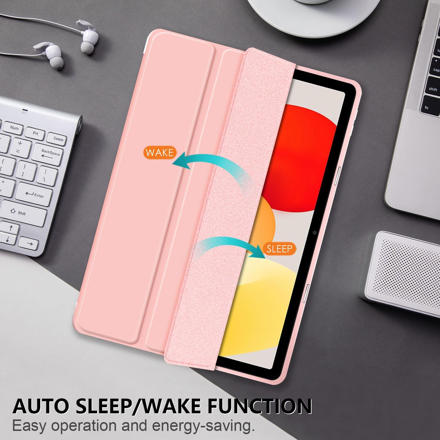 Husa Sigloo pentru Xiaomi Redmi Pad SE 8.7", Slim, Spate Transparent, Roz