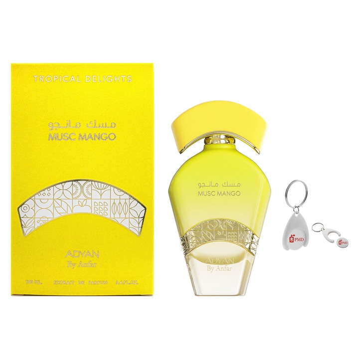 Комплект парфюмен екстракт, Musc Mango, Adyan by Anfar, унисекс, 100 мл с персонализиран ключодържател "PMD"
