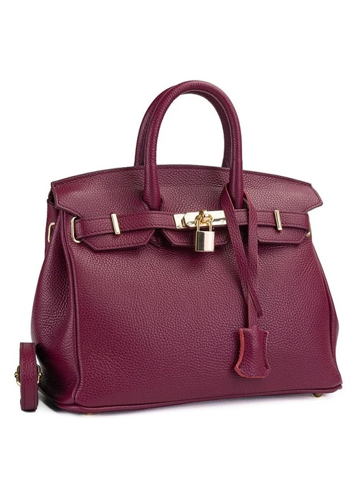 Poseta Piele Mini Edith - Bordo, Geanta Casual din Piele Naturala, Geanta, Genti