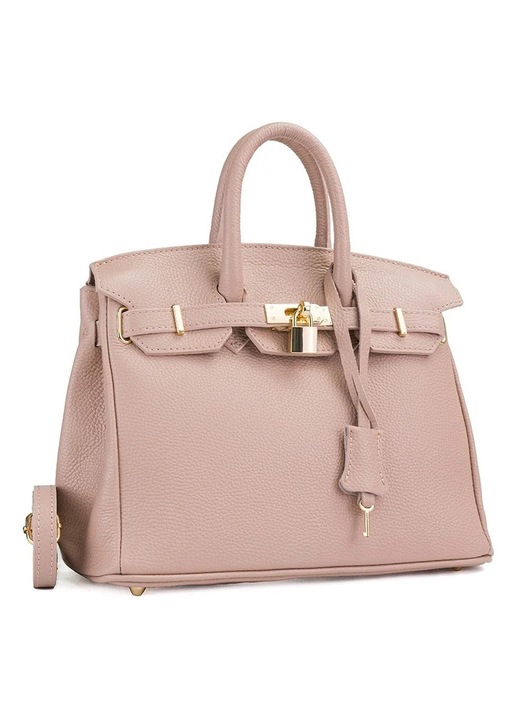 Poseta Piele Mini Edith - Roz - Pudra, Geanta Casual din Piele Naturala, Geanta, Genti