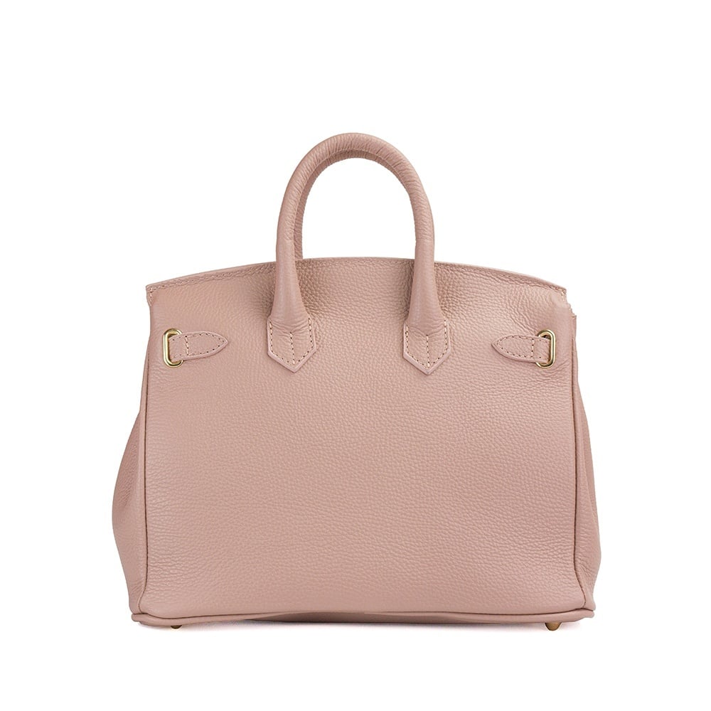 Poseta Piele Mini Edith - Roz - Pudra, 1 Compartiment, 3 Buzunare ...