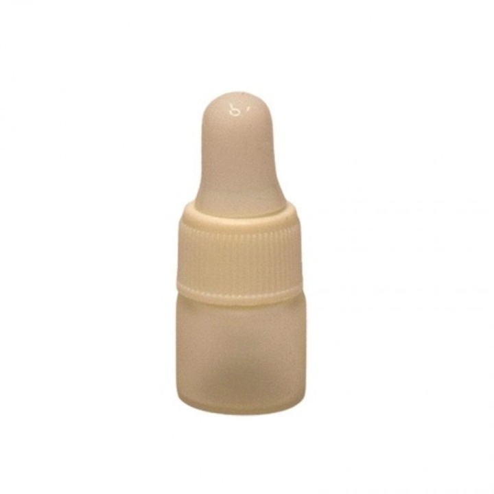 Sticla alba frosted cu pipeta, capac pipeta cauciuc alb, 1ml
