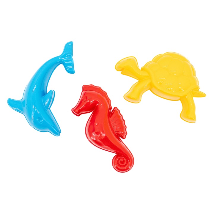 Интерактивна играчка, MAXTAR, комплект от 3 форми на морски животни, многоцветна, за момчета, 3 години