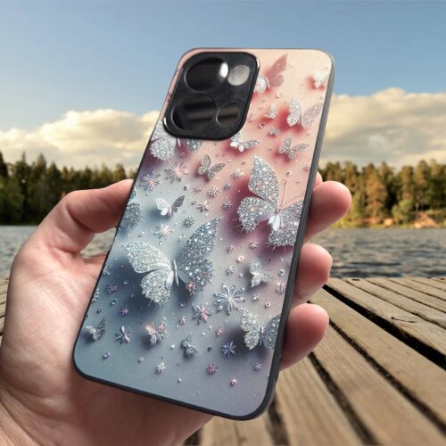Husa Soft TPU compatibila cu Oppo Reno 13 Pro, Butterfly2 Design