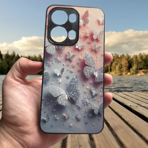 Husa Soft TPU compatibila cu Oppo Reno 13 Pro, Butterfly2 Design