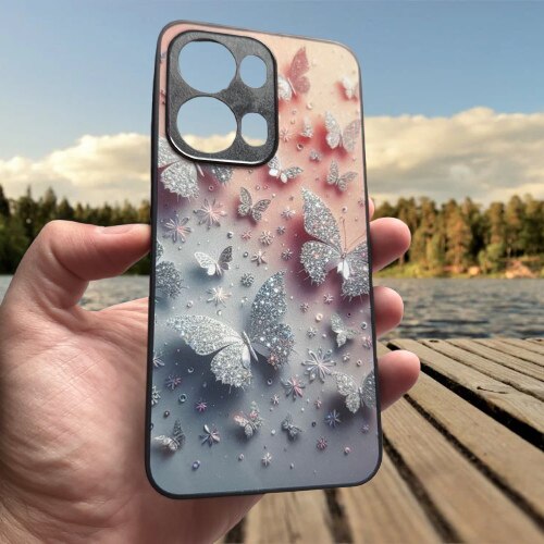 Husa Soft TPU compatibila cu Oppo Reno 13 Pro, Butterfly2 Design