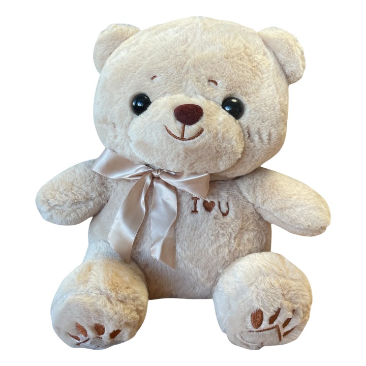 Плюшена играчка ТЕА 46921-1, Мече с бродиран надпис I love you, кафяво, 30 см