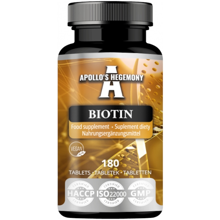 Dietary supplement – Biotin 2.5 mg – 180 vegan tablets – 720 servings – Apollo’s Hegemony