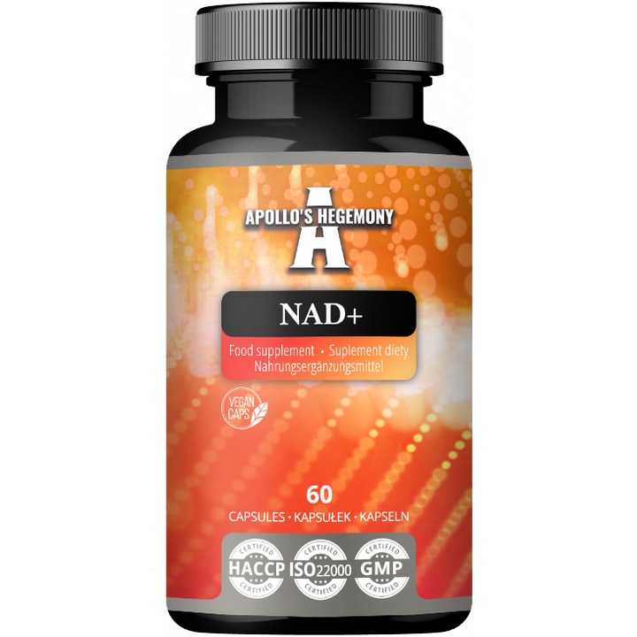 Dietary supplement – NAD+ 300 mg – 60 vegan capsules – 60 servings – Apollo’s Hegemony