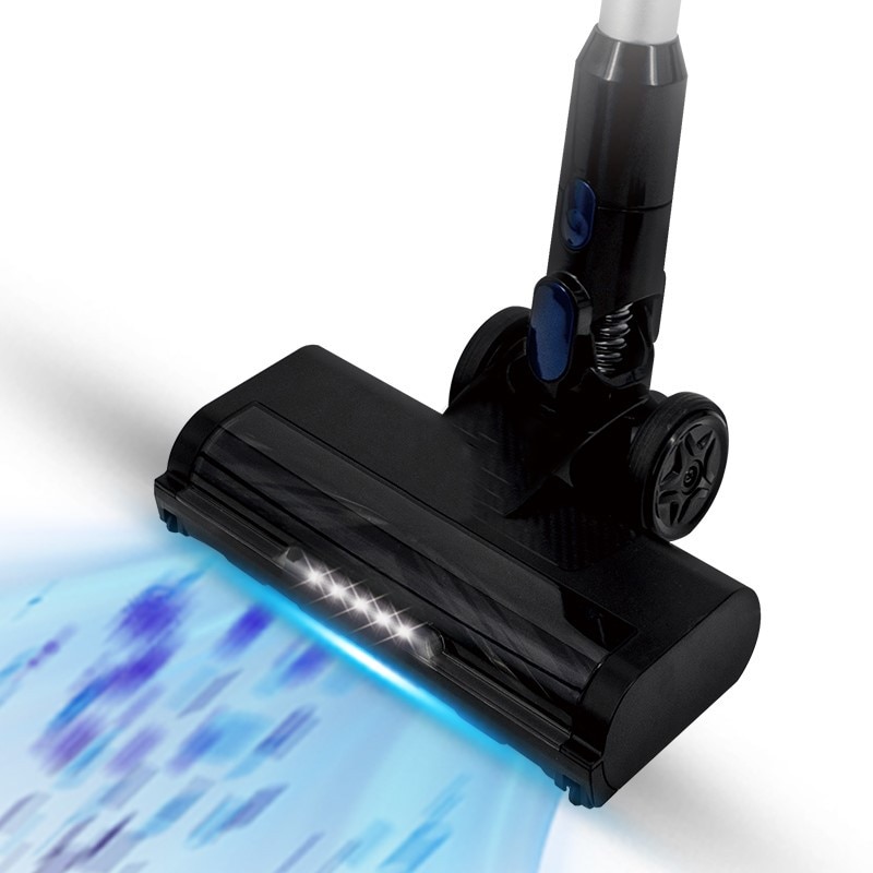 Aspirator portabil, fara fir 2 in 1, 300W, 1L, 22.2V, autonomie 35 minute, perie led, filtru lavabil, negru/argintiu