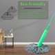 Mop Profesionist cu Cap 360° din Microfibra 52 cm – Usor de Folosit, Maner ergonomic Din Inox Inoxidabil, Super Absorbant, Stoarcere Rapida