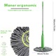 Mop Profesionist cu Cap 360° din Microfibra 52 cm – Usor de Folosit, Maner ergonomic Din Inox Inoxidabil, Super Absorbant, Stoarcere Rapida