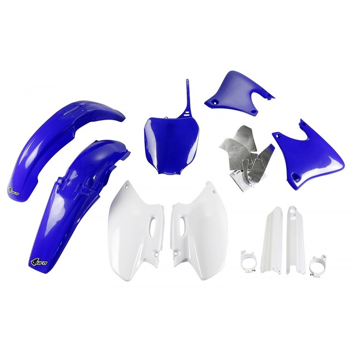 Huse auto UFO, set complet, cu protectii telescopice, albastru/white, pentru Yamaha YZF 426 '00-'02