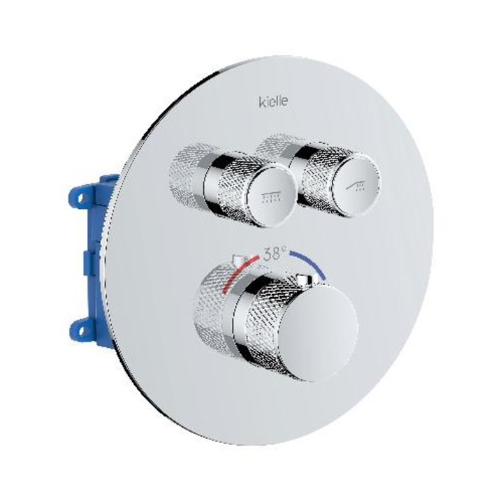 Kielle termosztátos csaptelep, 2 fogyasztóhoz, ezüst