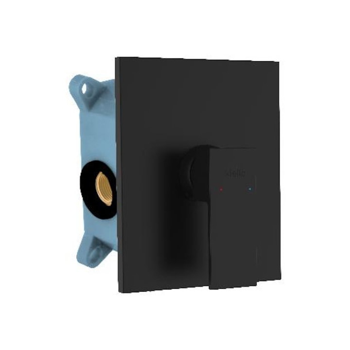 Kielle mosogató alatti matt fekete csaptelep, kerámiabetéttel, 1 fogyasztóhoz