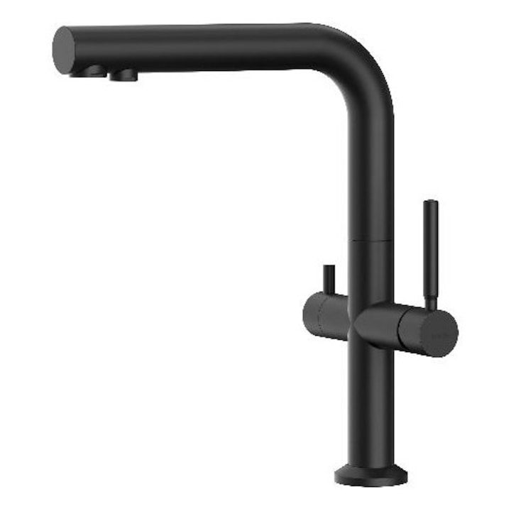 Kielle szaniter csaptelep, matt fekete, szűrő funkcióval, egylyukú rögzítés, 360°-ban forgatható