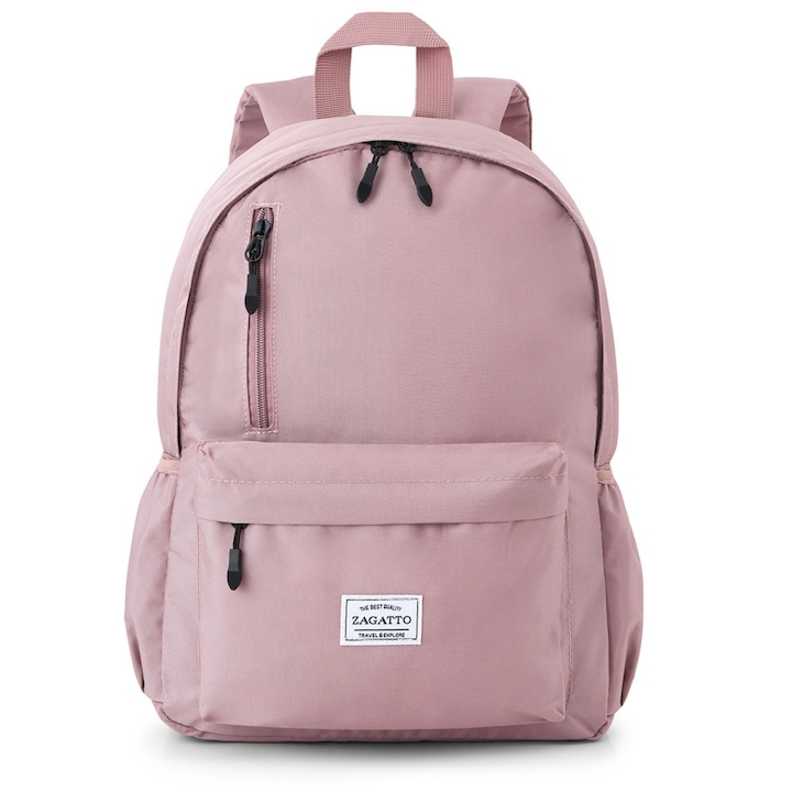 Rucsac multifunctional, Zagatto, Roz, Dimensiuni 28x41x13 cm, Impermeabil, Compartiment laptop, Rucsac calatorie, Capacitate 15L, Ergonomic, Ghiozdan scolar, Casual, Rucsac urban de zi cu zi, ZG1006