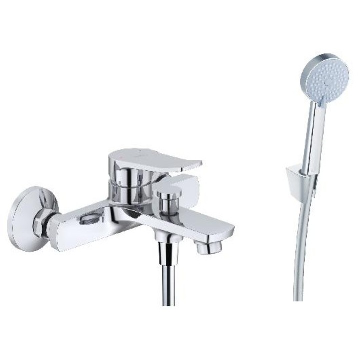 Kielle szaniter csaptelep, falra szerelhető, króm, 3 sugárzási mód, kézi zuhanykészlettel 85 mm, tömlőhossz 1500 mm