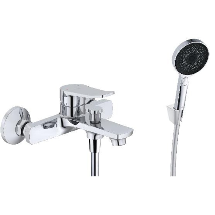 Kielle fali csaptelep, króm/fekete, 3 sugárzási mód, kézi zuhanykészlettel 130mm, 1500mm