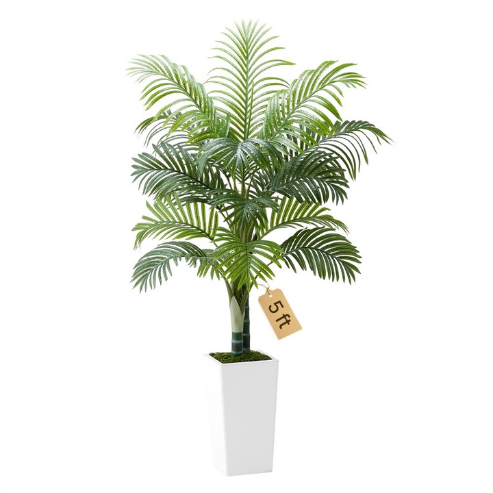 Palmier Artificial Areca, 15-24mm, Plante Tropicale cu Ghiveci, Materiale din Matase, Utilizare Interior si Exterior, Ideal pentru Decor Acasa si Birou