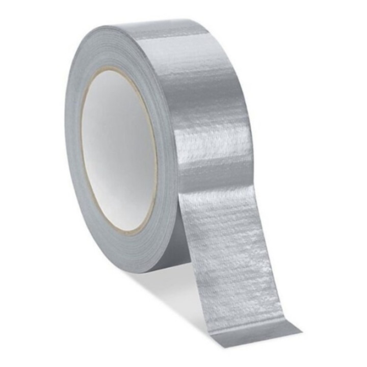 Banda adeziva gri idealSTORE extra rezistenta pentru reparatii Dimensiuni 5cm x 20m, ideala pentru utilizare atat la interior, cat si la exterior