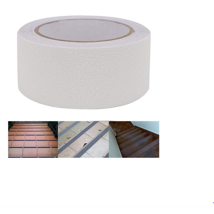 Banda antialunecare transparenta idealSTORE Dimensiuni 7.5cm x 5m, Utilizare scari, podele, rampe auto si uz casnic, Potrivita pentru interior si exterior