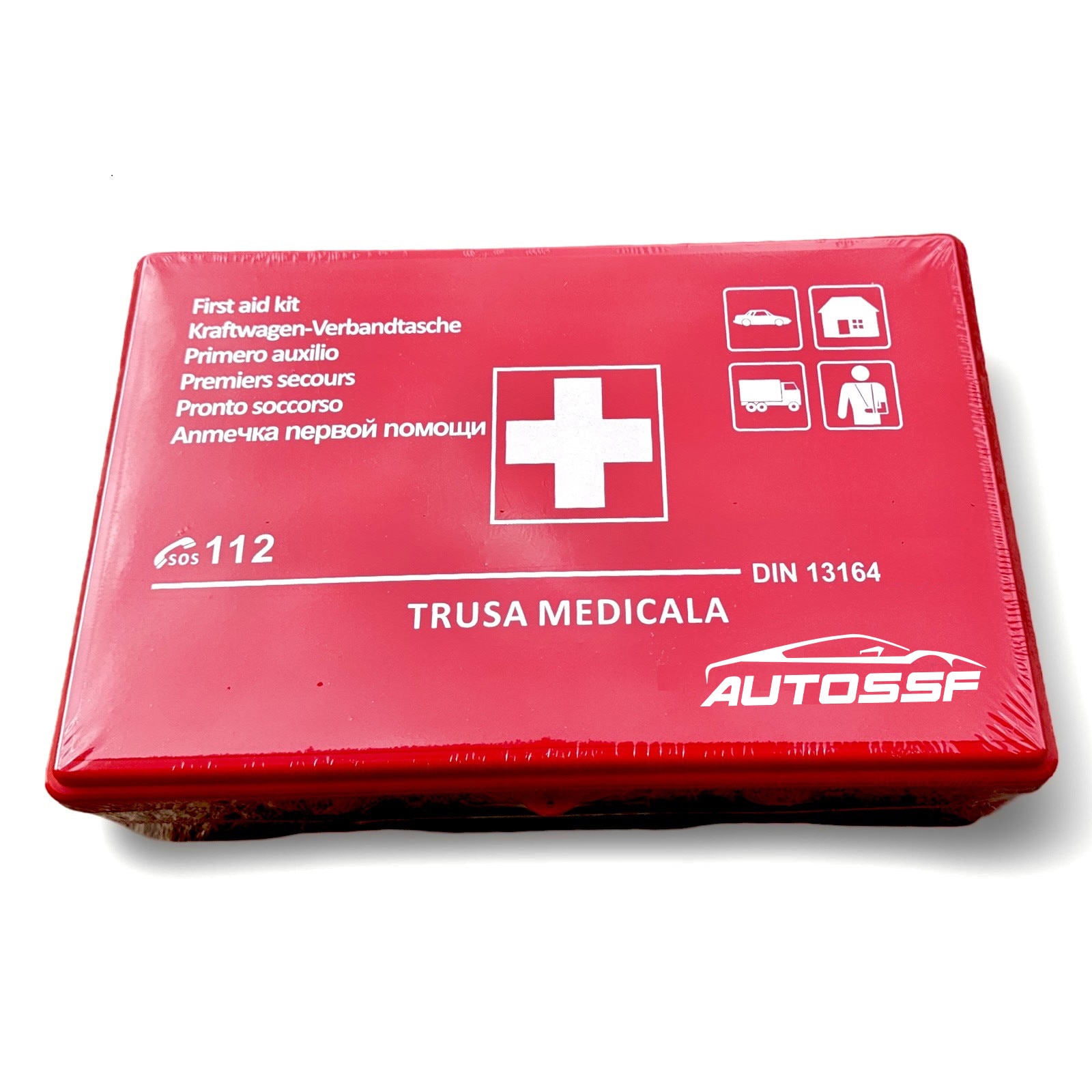 Trusa medicala auto de prim ajutor, AutoSSF ®, conform Standard European DIN13164, 16 componente in cutie, valabilitate 5 ANI