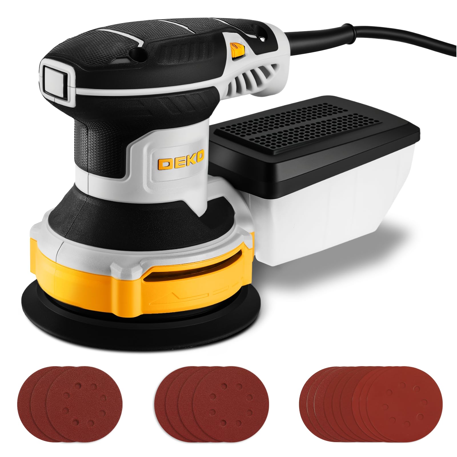 Slefuitor Orbital, DEKOPRO, 125 mm, 300 W, 6 Viteze, Gri - eMAG.ro