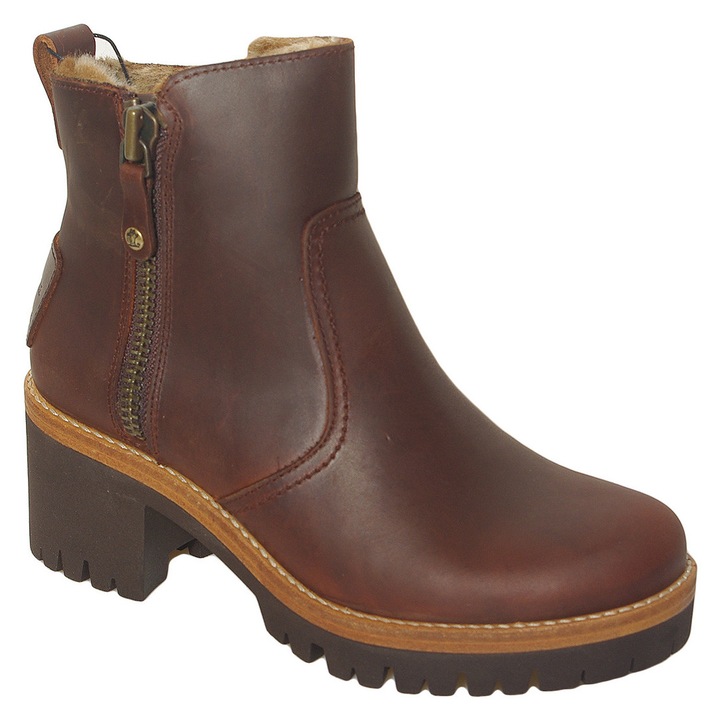 Botine dama Panama Jack Pauline B9, piele naturala, impermeabile, maro, talpa sintetica