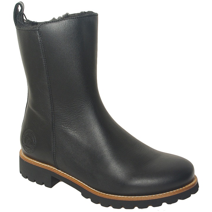 Botine dama Panama Jack Beca Trav B1, negre, piele naturala, impermeabile, cu toc de 3 cm