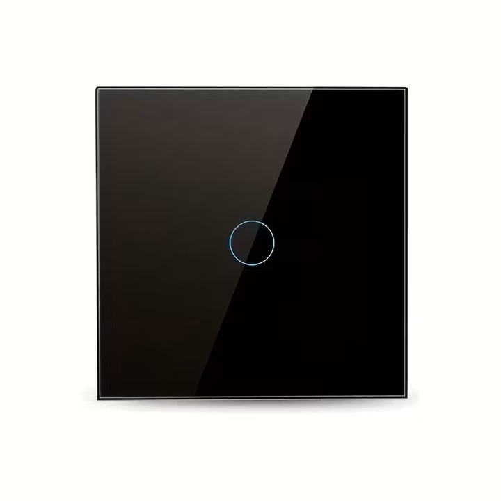 Intelligens érintőkapcsoló üvegpanellel, kapacitív érzékelővel - LED világítás, 86x86mm, széles tartomány 100-240V - Otthonra és irodába