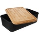 Cutie alimentara, Brunbeste, chlebak mic rectangular, cu capac de taiere, negru mat, 30x20x15cm