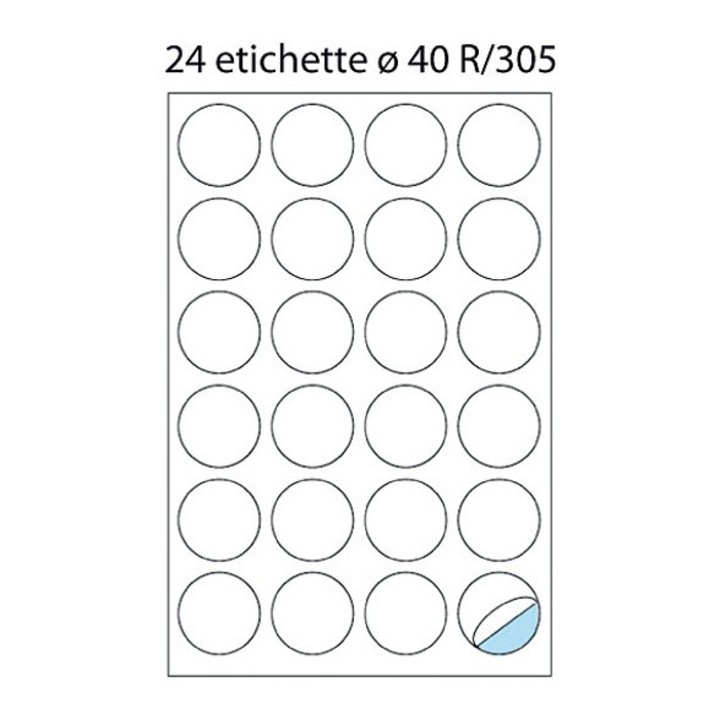 Etichete 24/A4 O40 100/cutie rotunde