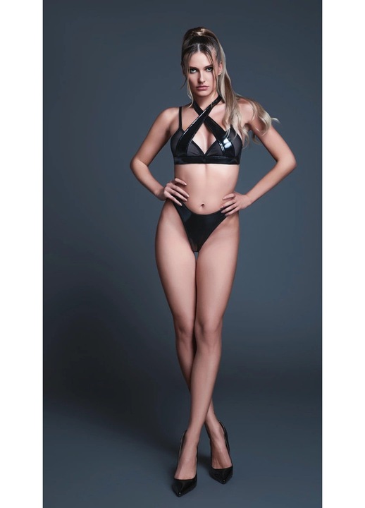 Fekete, vinil hálós kísértés szett