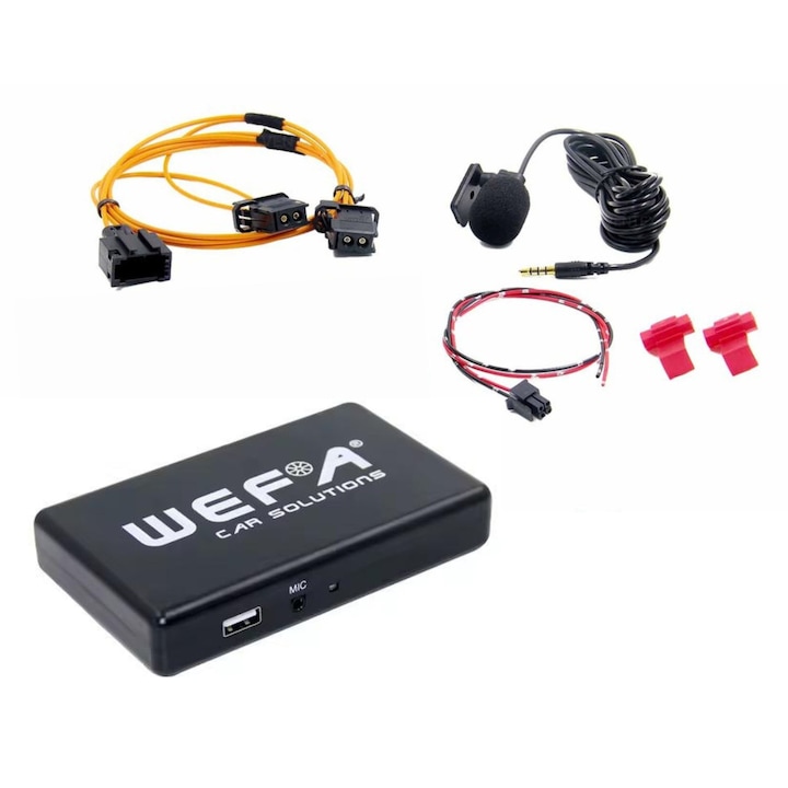 Interfata Bluetooth compatibil cu Range Rover Vogue L322, Redare Muzica & Apeluri Hands-Free conexiune prin fibra optica, plug and play, USB 12V, Negru