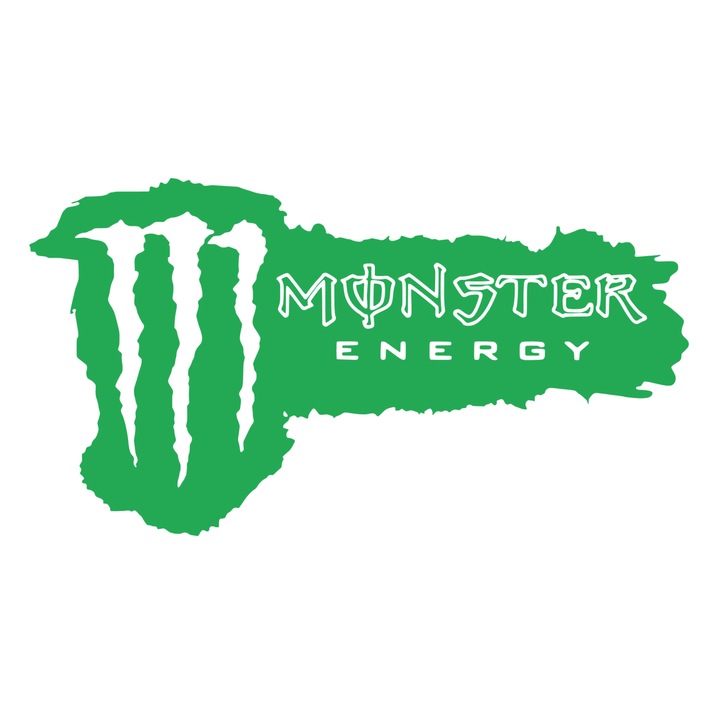 Sticker decorativ, pentru masina, Monster energy verde, 40 x 22 cm