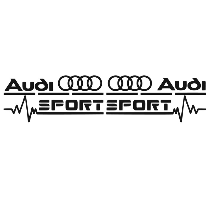 Set Sticker Auto Audi geam lateral 01, 20 cm, negru