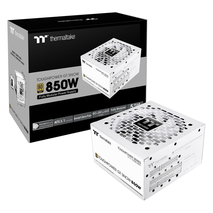 Thermaltake Toughpower Gt 850W, Snow, Modular, 80Plus Gold