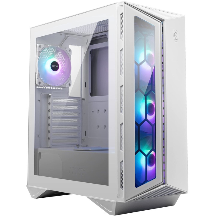 Msi Mpg Gungnir 110R White Mid-Tower Pc Ház - Edzett Üveg, Atx, M-Atx, Mini-Itx Támogatás, 4X 120Mm Argb Ventilátor Hub Vezérlő, Mágneses Porfilter, Usb 3.2 Gen 2X2 Type-C, Gen 1 Type-A