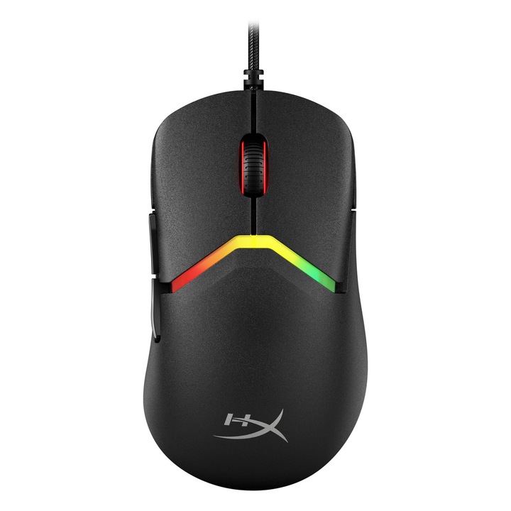Hyperx Pulsefire Saga Gaming Mouse – Модулна геймърска мишка, до 26 000 DPI, 8K честота на запитване, оптични суичове, RGB осветление, ниско тегло 69g, съвместима с PC, PS5 и Xbox, черна