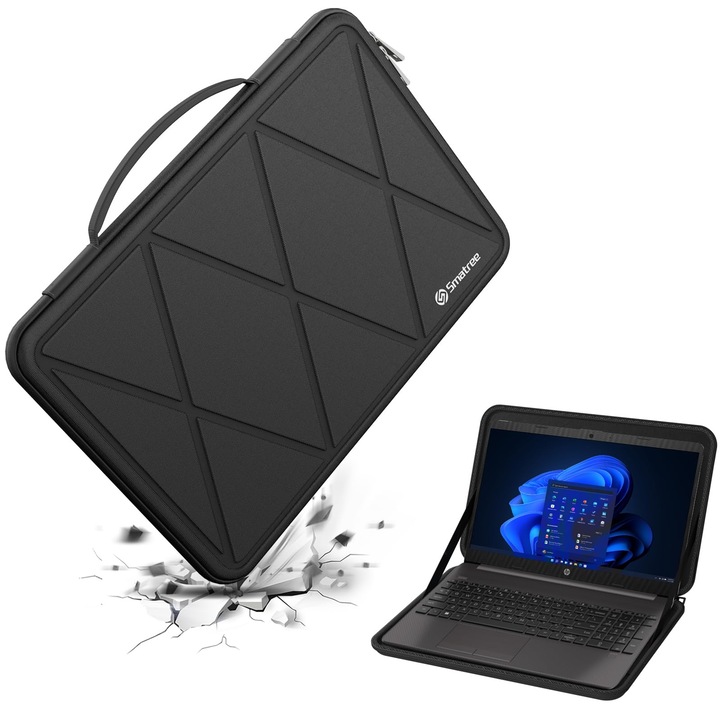 Husă protectie rigida Smatree Eva, 15,6 inch, pentru laptop, neagră
