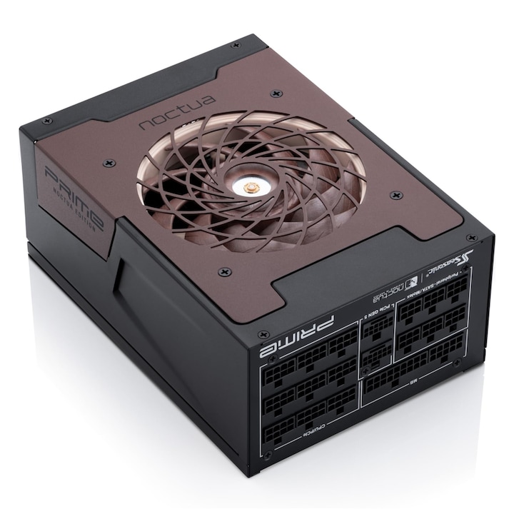 Sursa De Alimentare Seasonic Prime Tx-1600 Noctua Edition, Ultra-Silentioasa, Complet Modulară, 1600W Atx 3.1 Pentru Pc, Cu Eficiență 80 Plus Titanium (Negru/Maro), Cu Cablu De Alimentare De/Eu